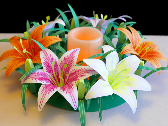3D SVG Lily Wreath for Cacti And Succulents