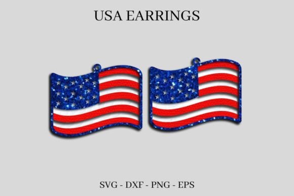 America Earrings SVG: 3D SVG for Independence Day