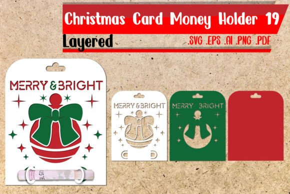 Christmas Card Money Holder Layered 19 - 3D SVG