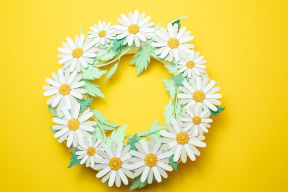 Daisies Wreath: 3D SVG Floral Compositions