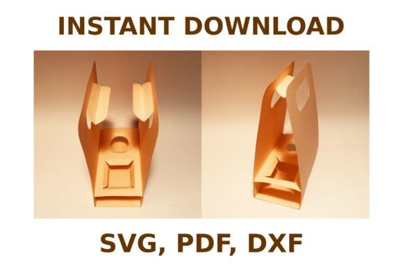 Fast Food Bag Template 3D SVG Shapes