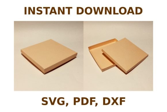 Flat Square Box Template 3D SVG Shapes