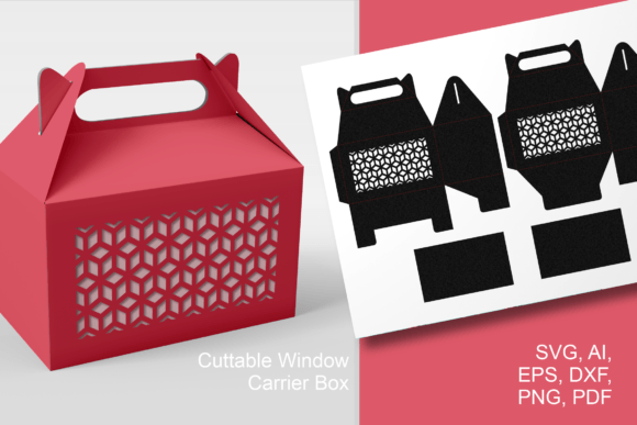 Geometric Holes Gable Box 3D SVG Shapes