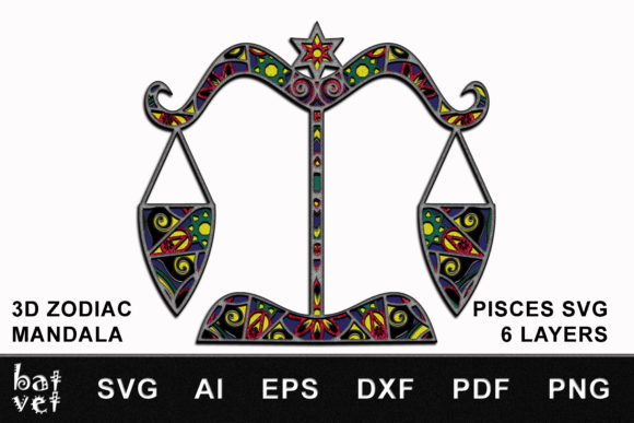 Libra SVG Zodiac Mandala 3D SVG Shapes