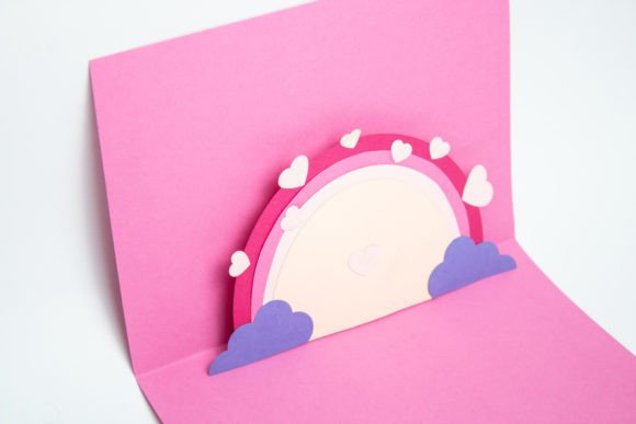 Pop-up Card - Hearts and Rainbow