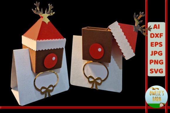 Rudolph Box with Place-Holder Stand 3D SVG Shapes