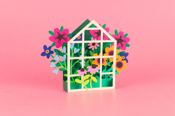 Wildflower Greenhouse Box Card: A 3D SVG for Seasons
