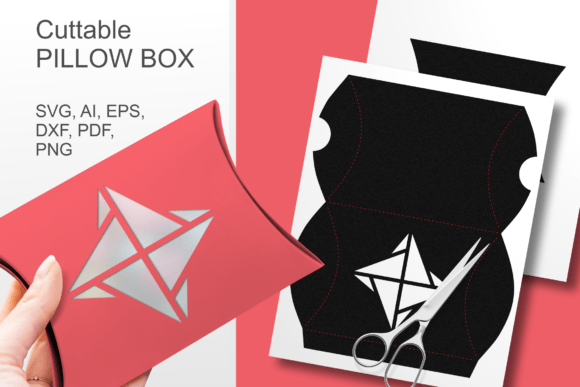 Winter Diamond Window Pillow Gift Box 3D SVG