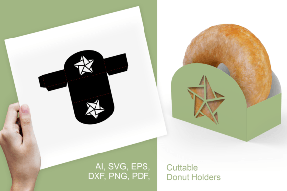 Winter Stars Donut Holder Template
